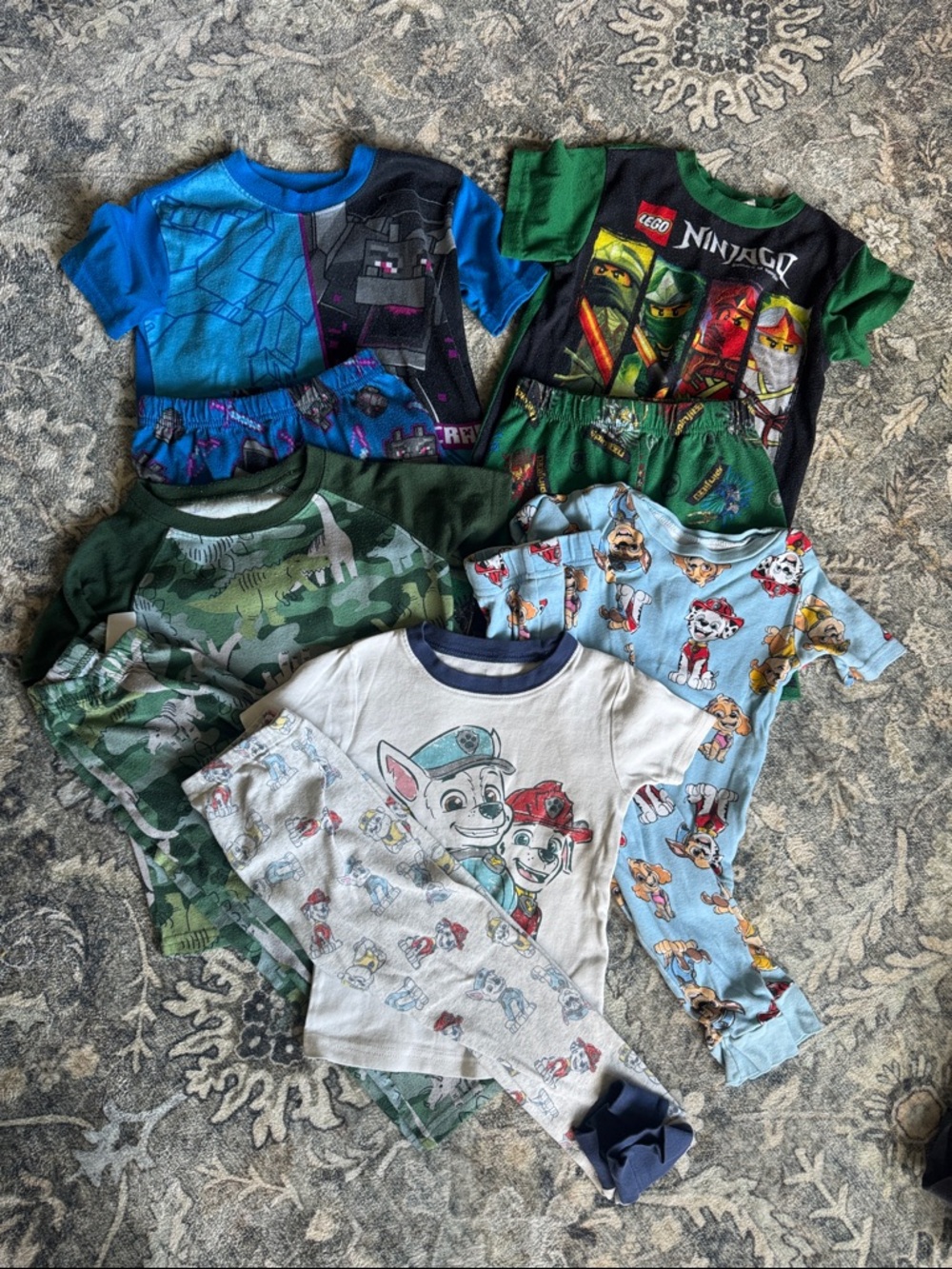Bundle of 5 Toddler Boys PJ Sets